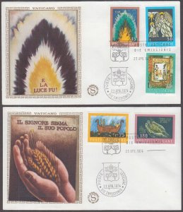 VATICAN Sc #550-4.2 SET of 2 FDC X 5 BIBLE - CREATION, NOAH & MORE