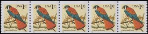 US 3044 American Kestrel 1c coil strip (5 stamps) MNH 1996