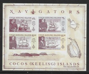 COCOS (KEELING) ISLANDS SGMS227 1990 NAVIGATORS M/S MNH