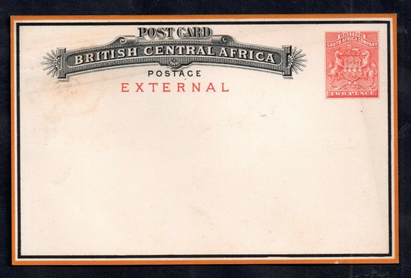 British Central Africa 2d External Postcard unused H&G #5 WS14949