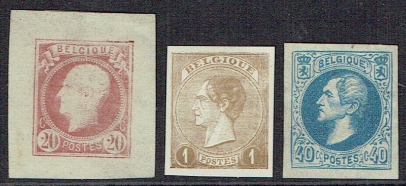 BELGIUM ESSAYS assembly of imperf defins for 1c - 43806