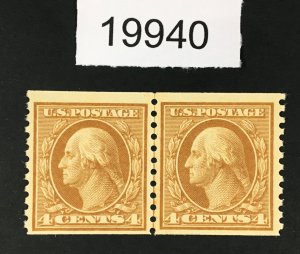 MOMEN: US STAMPS # 495 LINE PAIR MINT OG NH POST OFFICE FRESH LOT #19940