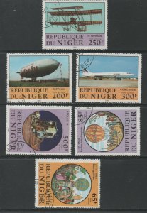 Thematic Stamps Transports - NIGER 1983 MANNED FLIGHT 6v 926/31 used