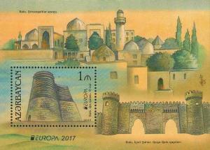 Azerbaijan Castles EUROPA Architecture Baustil Schlösser 2017 MNH stamp sheet
