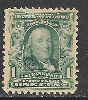 USA 300: 1c Franklin, unused, NG, F