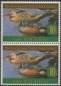 NZ Fish and Game Council 1996 $10 Shoveler pair MNH