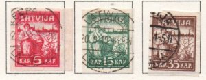 Latvia Sc 49-51 1919 Liberation of Riga stamp set on pelure paper used