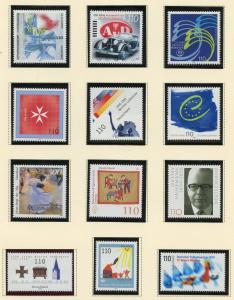 GERMANY 1999 SELECTION OF MINT NEVER  HINGED  & USED STAMPS FACE VALUE 61.88  DM