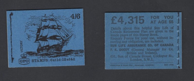 GB #LP57 May 1970 4'6  British Ships Machin  booklet   CV £5.00