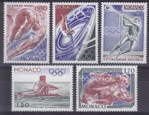 1976 Monaco 1225-29 1976 Olympic Games in Montreal