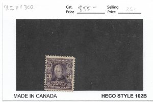 3rd Bureau Issue, Sc #302, 3c Jackson, MH (59158)