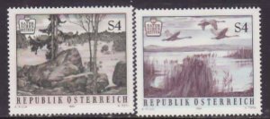 Austria-Sc#1283-4- id9-unused NH set-Nature Park-Birds-1984-