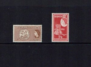 Bermuda: 1953 Queen Elizabeth II definitive, 2/- & 2/6d  scarlet,  MNH