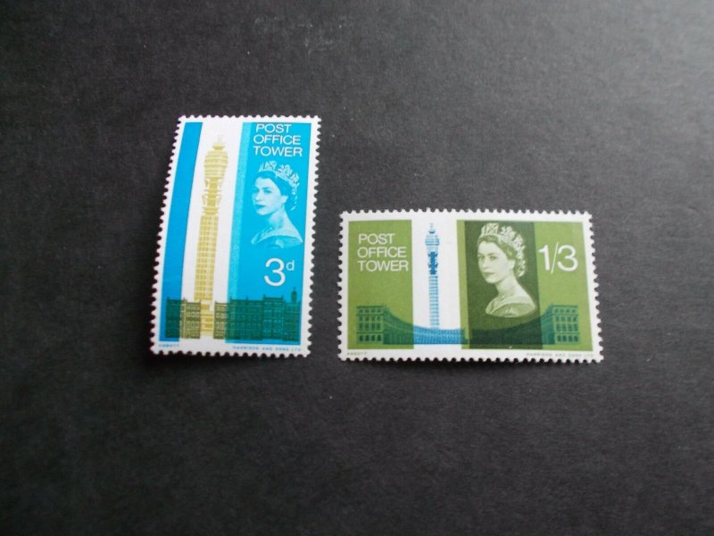 1965 Post Office Tower phosphor Set of 2 Values (SG 679p-680p) Superb M/N/H