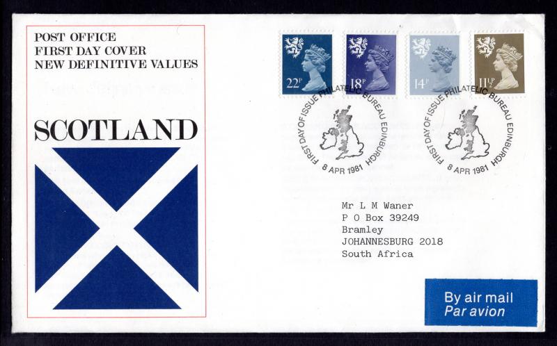 Great Britain Scotland SMH16,24,33,41 Typed FDC