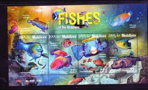 MALDIVES #3520 2015 FISHES MINT VF NH O.G M/S4