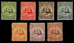 SCT#68-74 GRENADA - DEFINITIVE ISSUES OF 1906 - OGLH - VF - CV $63.50 (ESP#1941)