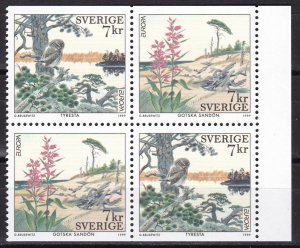Sweden, Fauna, Birds, Nature, booklet pane MNH / 1999