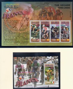 MICRONESIA Sc 547-8 NH M/S+S/S OF 2003 - BICYCLES - TOUR DE FRANCE - (JO23)