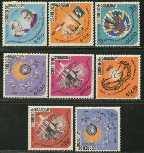 PARAGUAY Sc#919-926 1966 Events of 1965 - Space Complete OG Mint Hinged