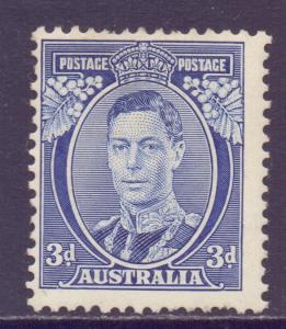 Australia Scott 168 - SG170, 1937 George VI 3d Perf 13.1/2x14 MH* (see desc.)