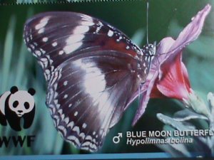 AITUTAKI STAMP-2002- WWF SERIES-LOVELY BLUE MOON BUTTERFLY STAMP MNH SHEET VF