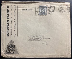 1940s Bruxelles Belgium European Stamp Cover To Alhambra CA USA