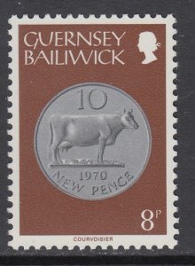 Guernsey 180 Coin on Stamp MNH VF