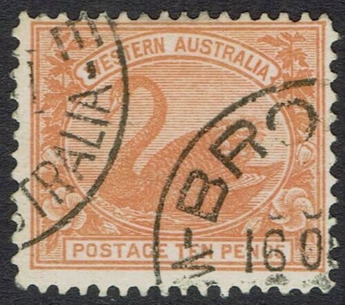 WESTERN AUSTRALIA 1905 SWAN 10D WMK CROWN/A USED 