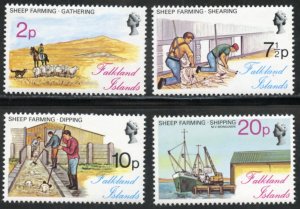 Falkland Islands Scott 250-53 MVFNHOG - Sheep Farming -SCV $7.00