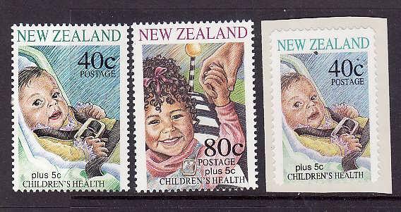 New Zealand-Sc#B151-3-unused NH semi-postal set-Self-Adhesive-Baby-1996-