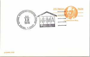 US SPECIAL CANCELLATION POSTAL CARD 1978 NATIONAL HOUSEWARES EXPOSITION CHICAGO