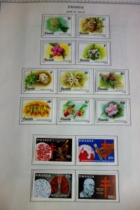 Rwanda Beautiful Mint Stamp Collection 1970-1990 on Pages