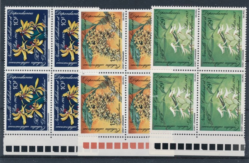 [Hip4810] New Caledonia 1983 Flowers good set blocks of 4 stamps very fine MNH