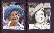 Nauru-Sc#499-500- id8-used set-Queen Mother-2002-