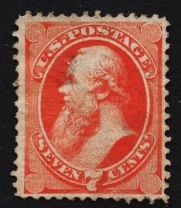 US Stamp #138 7c Vermillion Stanton H Grill USED SCV $525