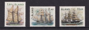 Aland islands   #31-33   MNH  1988  sailing ships