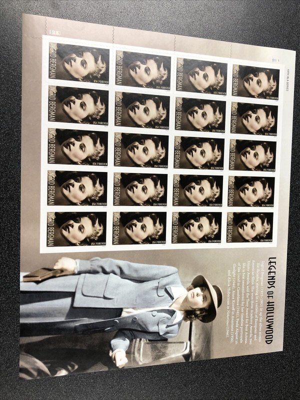 US 5012 Hollywood- Ingrid Bergman Commemorative Sheet of 20 Mint Never Hinged