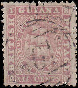 British Guiana #34, Incomplete Set, Used