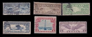 US Airmail c7-c12, Used