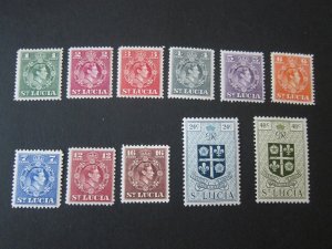 St Lucia 1949 Sc 135-145 MH