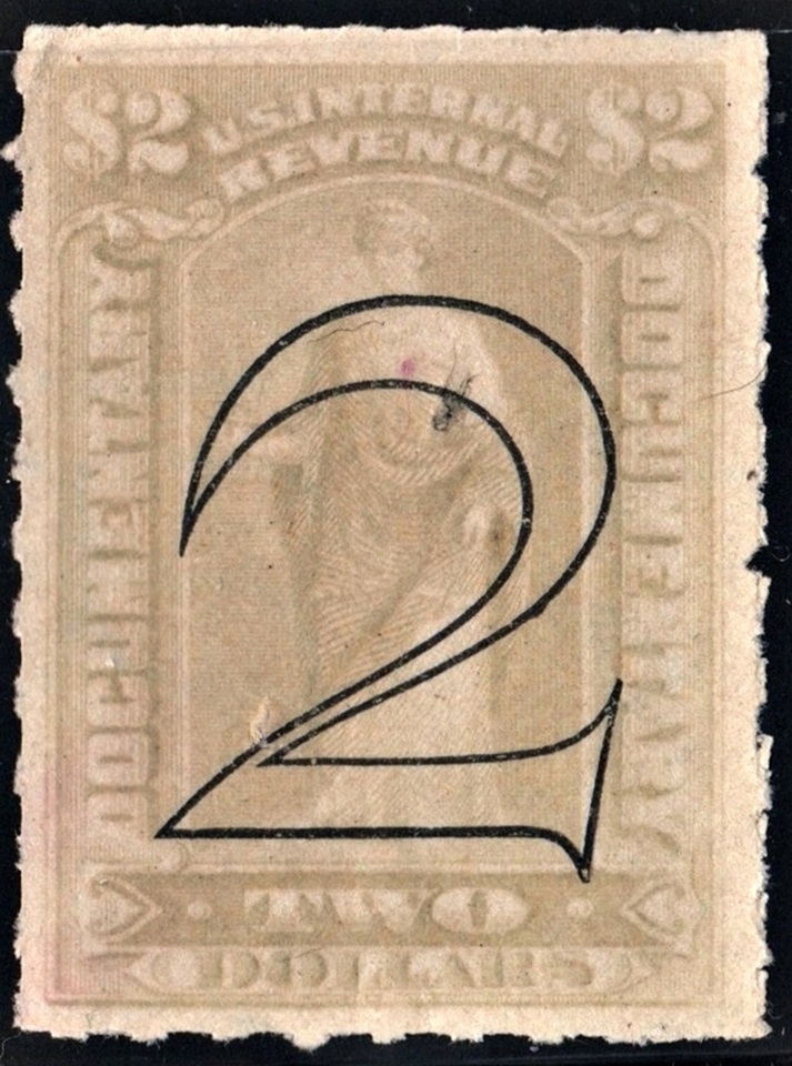 R185 2.00 Surcharged Documentary Stamp (1900) Used United States