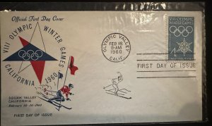 CM) 1960. UNITED STATES. VIII WINTER OLYMPIC GAMES, WITH STAMP. XF