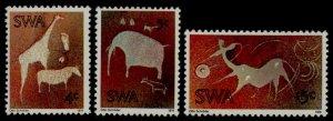 South West Africa 367-9 MNH Rock Carvings, Animals