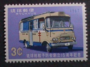 ​RYUKYU-1967 SC#163 15TH ANNIVERSARY-ANTI TUBERCULOSIS  SOCIETY MNH VERY FINE