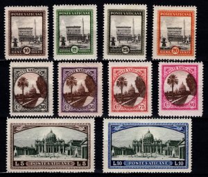 Vatican City 1933 Pope Pius XI, Part Set [Unused]