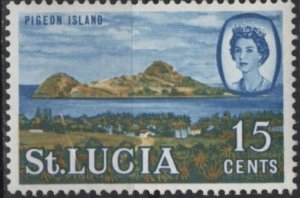 Saint Lucia 190 (mlh) 15c Pigeon Island, blue & ocher (1964)