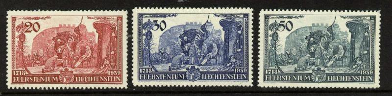 Liechtenstein 154-6 MNH Scene from Homage, Prince Franz Joseph II