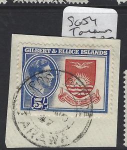 GILBERT AND ELLICE ISLANDS (P1804B)  KGVI 5/-  SG 54 TARAWA PIECE   VFU