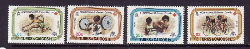 Turks & Caicos-Sc#355-8-unused NH set-Sports-Edmonton Commonwealth Games-1978-